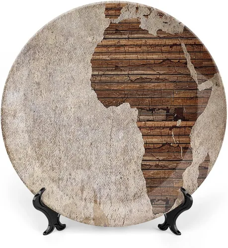 Vista 8 de Plato decorativo de 6 pulgadas, plato de vajilla de mujer africana, boceto de mujeres locales con jarras de cerámica con estampado tribal