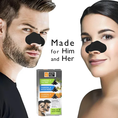 Vista 3 de Global Beauty Care Paquete variado de tiras nasales para eliminación de puntos negros, tiras de poros de limpieza profunda, desatascan los poros