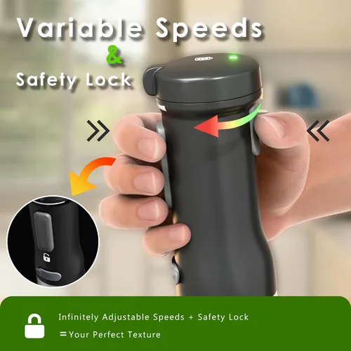 Vista 2 de Batidora de mano de inmersión inalámbrica, 5 en 1, velocidad variable, de mano, recargable con batería de 2000 mAh, sin BPA y accesorios aptos