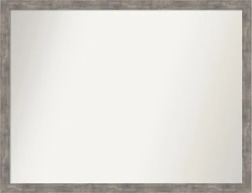Vista 213 de Amanti Art Silver Bathroom Mirror for Over Sink, 26x45 Custom Made Marred Pewter Rectangle Vanity Mirror, Oversize Casual Wood Frame, Hangs Estaño