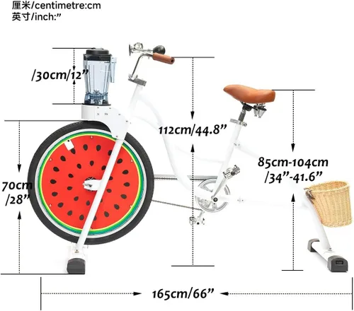 Vista 3 de Blue Outdoor Pedal Blender Bike – Exprimidor de batidos para frutas y verduras, licuadora comercial de jugo de fitness