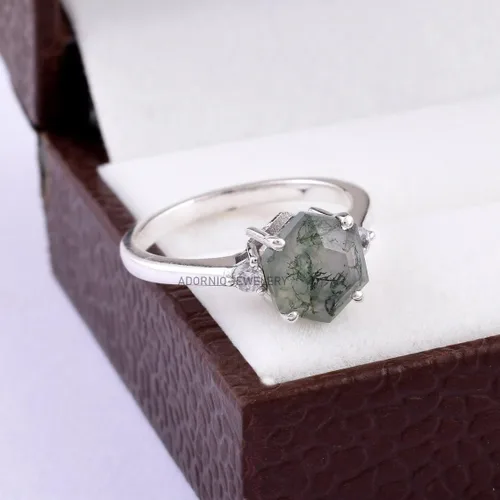 Vista 19 de Anillo de plata de ley 925 para mujer, anillo de diamantes de imitación de aguamarina de plata esterlina, anillo Art Deco de marzo, piedra natal