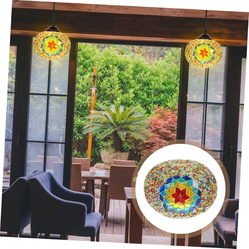Vista 3 de DOITOOL Elegante pantalla decorativa para el hogar, pantalla de cristal de reemplazo para lámparas de mosaico, cubierta de lámpara de mesa de diseño
