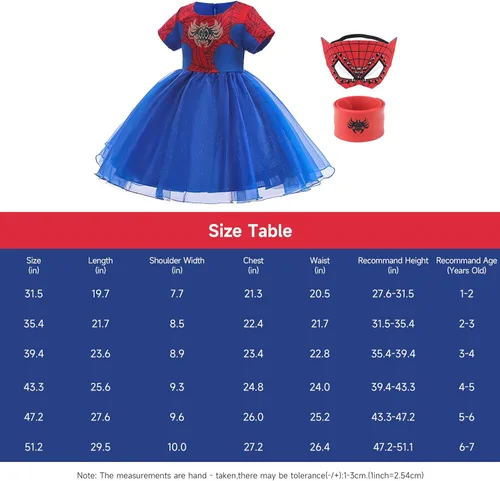 Vista 2 de Hellet Girls Dress Up Superhero Sets & Slap Bracelets for Kids Costumes Halloween Birthday Gifts Party