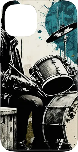 Vista 7 de Black White Drummer Music Lover Drumming Drummer Graphic Case for iPhone 17