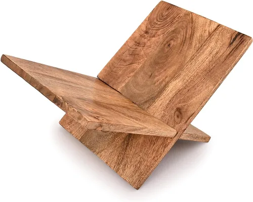 Vista 3 de Kaizen Casa Soporte para libros de madera de mango con marco de cruz para exhibir y leer, adecuado para arte, Biblia, libros de cocina, caballete