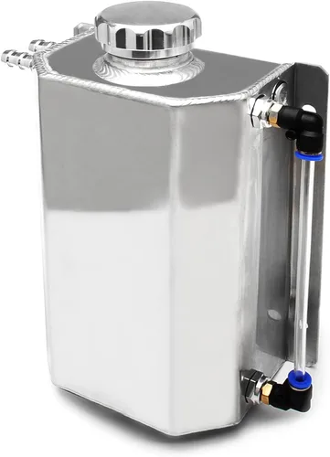Vista 10 de Depósito de refrigerante universal Depósito de desbordamiento 1l Tanque de expansión de radiador de refrigerante de aluminio Negro