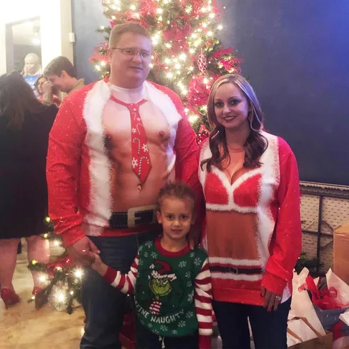 Vista 6 de Suéter Ahegao feo de Navidad unisex, con estampado en 3D, suéter tipo sudadera con estampado divertido, para festivo