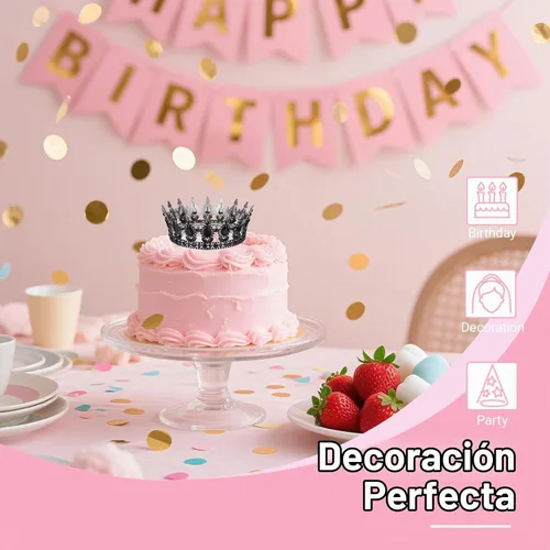 Vista 4 de Corona para mujer, tiara de corona de reina para fiestas navideñas, aleación