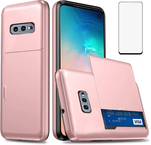 Vista 9 de Asuwish Funda de teléfono para Samsung Galaxy S10e con protector de pantalla de vidrio templado y tarjetero para tarjetas de crédito, funda rígida