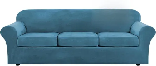 Vista 97 de H.VERSAILTEX - Funda elástica para sofá de 2 piezas, funda protectora de terciopelo, suave, con parte inferior elástica, con un ancho de hasta 49
