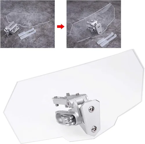 Vista 3 de Extensor de parabrisas de motocicleta, reemplazo universal de parabrisas ajustable para Kawasaki/Honda