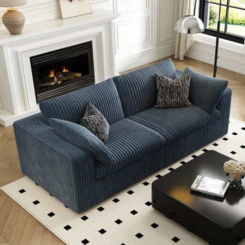 Vista 27 de LoveSeat Cloud Couch Sofá Seccional Modular para Sala de Estar, Sofá Moderno con Asiento Profundo, Sofá de 2 Plazas Sin Huesos con Otomana, Cómodos