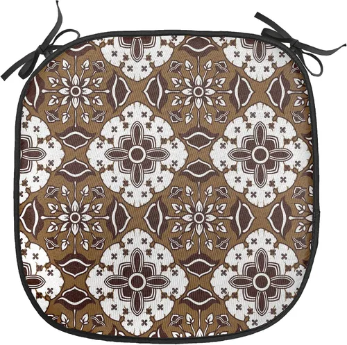 Vista 115 de Ambesonne Flamingo - Cojín de asiento para silla, diseño de fantasía exótica con elementos de vida silvestre hawaiana en colores pastel, acolchado