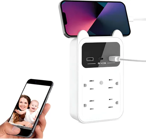Vista 11 de Cámara con cargador USB, cámara pequeña WiFi, mini cámara inalámbrica nanny Full HD 2K, gran angular de 120° para seguridad interior discreta