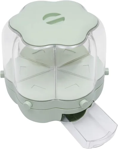 Vista 7 de Dispensador de granos para encimera, dispensador de almacenamiento de alimentos giratorio de 360°, dispensador de granos para el hogar, contenedor