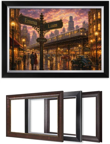 Vista 183 de IPIC - Personalized Framed Canvas with Custom Street Sign in Boston Personalized Street Signs with Names, Custom Canvas Print, Boston Sunset