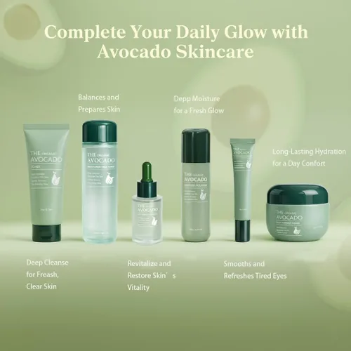 Vista 5 de SKK Set de Cuidado de la Piel 6 en 1 Limpiador Facial, Tónico, Suero, Loción Facial, Crema y Crema para los Ojos – Hidratante, Antienvejecimiento e
