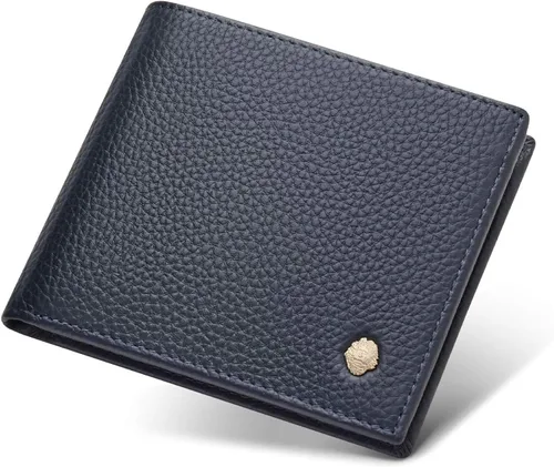 Vista 25 de LAORENTOU Billeteras de cuero genuino para hombre, billeteras plegables con cremallera, bolsillo para monedas, casual, cartera delgada