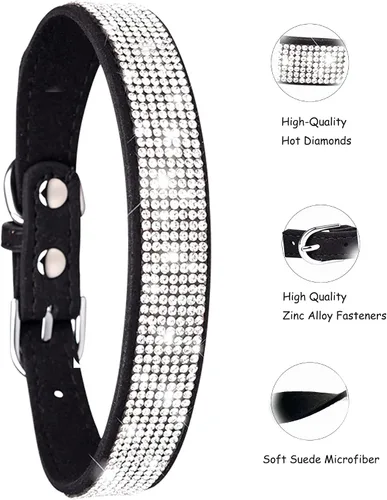 Vista 4 de Collar de perro Petank para perros pequeños, medianos y grandes, collar de perro pequeño para perras, collares de perro para niñas con brillo