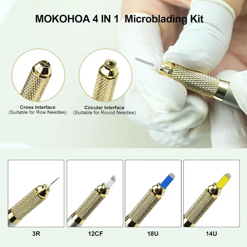 Vista 4 de Microblading - Kit de bolígrafos para cejas, lápiz de cejas Microblading, suministro de microblading, kit de maquillaje permanente para cejas