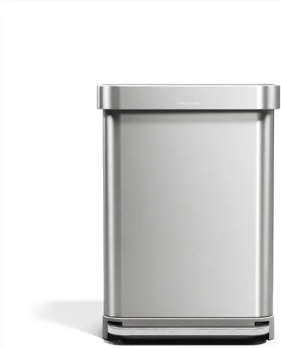 Vista 14 de Simplehuman - Cubo de basura rectangular para cocina de 45 litros / 12 galones, a pedal, con tapa de cierre suave, de acero inoxidable pulido