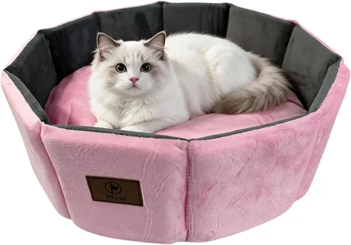 Vista 10 de PJYuCien - Cama redonda ortopédica de espuma viscoelástica para mascotas, 20 pulgadas, color gris