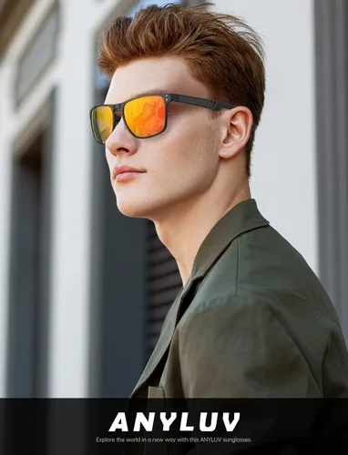 Vista 2 de ANYLUV Polarized Sunglasses for Men Rectangular Classic Al-Mg Metal Frame Sun Glasses Mens Sunglasses with UV Protection