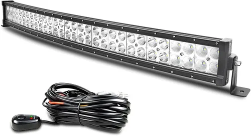 Vista 8 de Willpower Barras de luz LED curvadas de 22 pulgadas, 120 W, combo de inundación puntal, barra LED delgada con arnés de cableado, luces LED