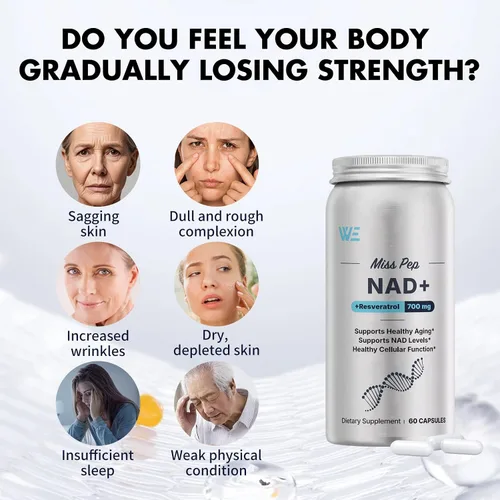 Vista 4 de NAD Suplemento para hombres, alternativa liposomal NAD+ NMN apoya la salud celular, ralentiza el envejecimiento, ayuda a concentrarse y promueve