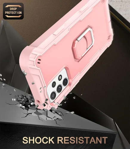 Vista 2 de Asuwish Funda de teléfono para Samsung Galaxy A52/A52S 5G con soporte de anillo, resistente, a prueba de golpes, cuerpo completo, resistente