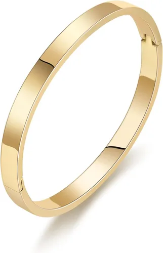 Vista 12 de PDWZNBA Pulseras de amistad de amor chapadas en oro de 18 quilates, brazalete de acero inoxidable de moda, regalo de joyería para mujer Cgold