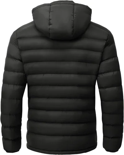 Vista 5 de YSENTO Men's Down Alternative Jackets Lightweight Water-Resistant Winter Insulated Puffer Coat Detachable Hood