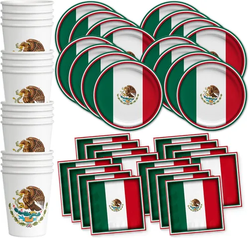 Vista 18 de Platos de papel del 4 de julio, juegos de platos desechables del 4 de julio, suministros para fiestas patrióticas de bandera estadounidense, platos