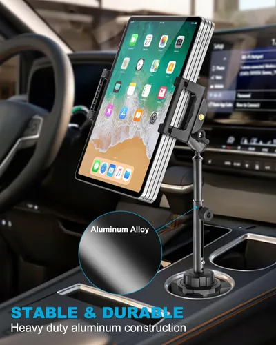 Vista 2 de Soporte para tablet grande para automóvil, soporte de metal ajustable