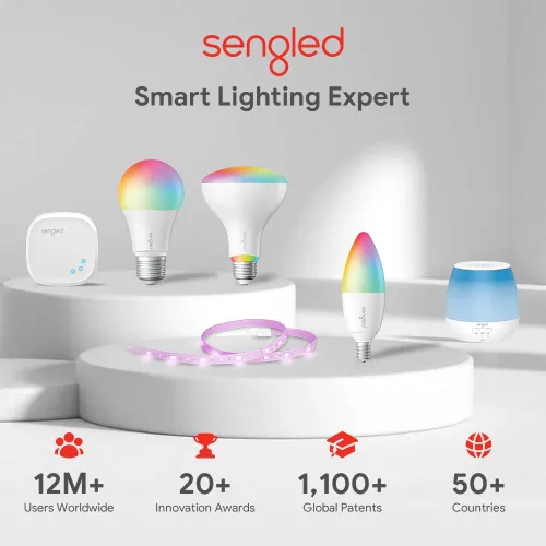 Vista 6 de Sengled Zigbee - Bombillas inteligentes, requiere concentrador inteligente, funciona con SmartThings y Echo con hub integrado, control de voz