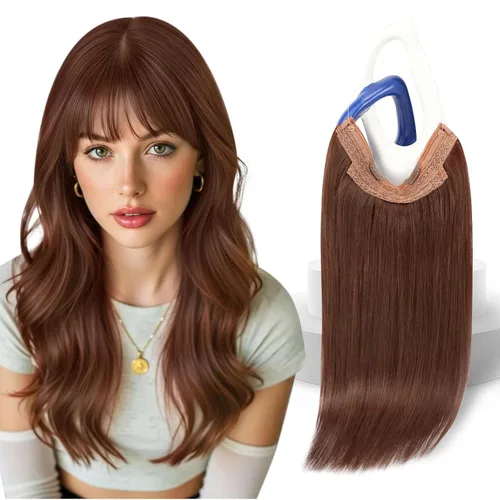 Vista 41 de Sunny - Extensiones de cabello humano real, con cable/hilo y clips ajustables, aplicación invisible, 2.82 onzas, 12 pulgadas, color rubio cenizo