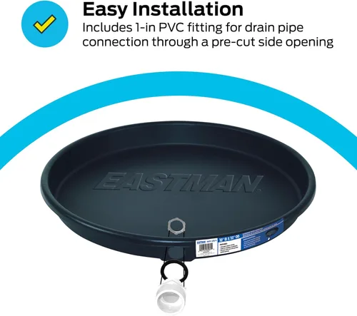 Vista 5 de Bandeja de drenaje para calentador de agua Eastman con guarniciones de PVC, compresión de 20 pulgadas ID x 22 pulgadas OD, 60076