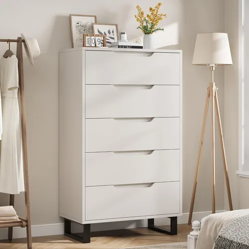 Vista 12 de Garvee 5 cómodas para dormitorio, cajón vertical de 50.5 pulgadas con almacenamiento