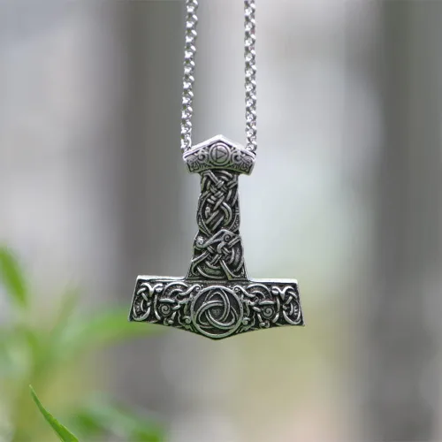 Vista 6 de LANGHONG Collar vikingo nórdico para hombre, brújula vegvisir, collar original de talismán, 1 ud