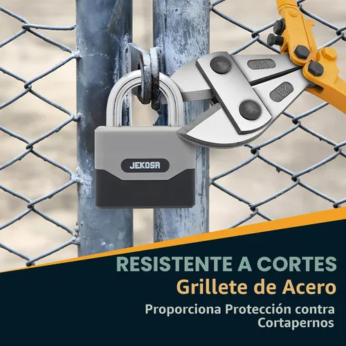 Vista 5 de Jekosa® PDP68 Cerradura de combinación resistente – Grillete resistente a los cortes de 0.433 in, carcasa de poliamida resistente a la intemperie