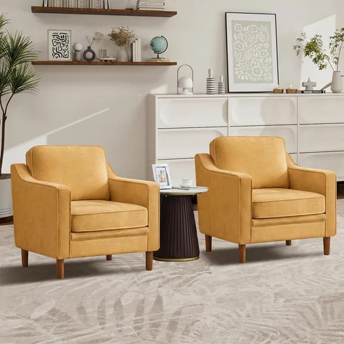 Vista 13 de Kingfun Sofá en Forma de L de 88", Sofá Seccional de Chenilla, Sofás Modernos de Mediados de Siglo con Marco de Madera Maciza para Sala de Estar