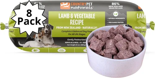 Vista 9 de Receta de carne de res y cordero: rollos de comida congelada prémium para perros de Nueva Zelanda, criados en pastos, de corral, pasteurizados