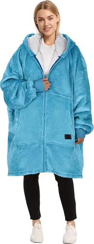 Vista 13 de Catalonia Sudadera con capucha y cremallera, chaqueta Sherpa de gran tamaño, regalo para ella Full-Zip Design for Easy Wear, Dual-Layer Comfort