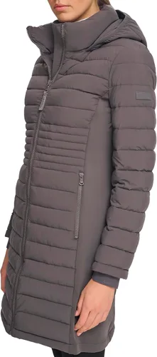 Vista 3 de Calvin Klein Chaqueta acolchada larga y ligera para mujer