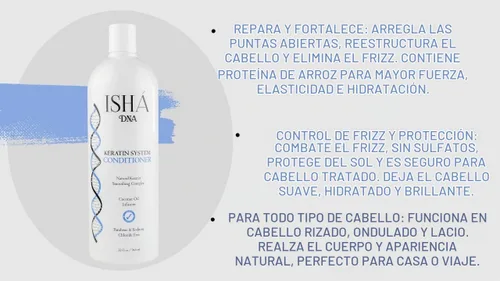 Vista 3 de Sistema de tratamiento de queratina, sin sulfatos ni parabenos, perfecto para cabello tratado con queratina, infundido con aceite de coco, para todo