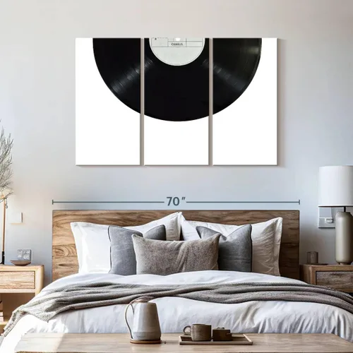 Vista 86 de Elephant Stock BW - Reproductor de discos de vinilo para pared, lienzo horizontal, decoración de pared de sala de estar de 3 piezas, impresión