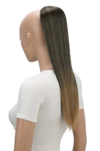 Vista 19 de CAISHA Extensión de cola de caballo de 22" con cordón voluminoso Straigtht negro-marrón PH503