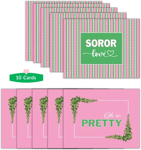 Vista 19 de Tarjetas de notas rosas y verdes Inspiradas en la hermandad Tarjeta de agradecimiento, cumpleaños y hermandad