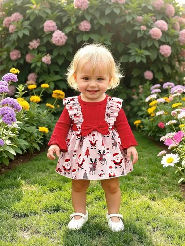 Vista 2 de Aalizzwell Vestido mameluco de una pieza para bebés y niñas con sombrero de 0 a 18 meses Rojo Navidad